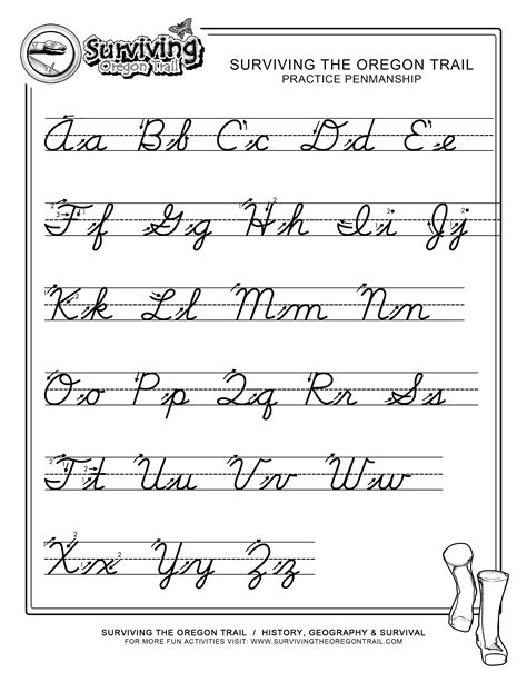 cursive alphabets practice sheets