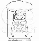 Sleeping Bed Dreaming Boy Little Clipart Coloring Cartoon Thoman Cory Outlined Vector 2021 sketch template