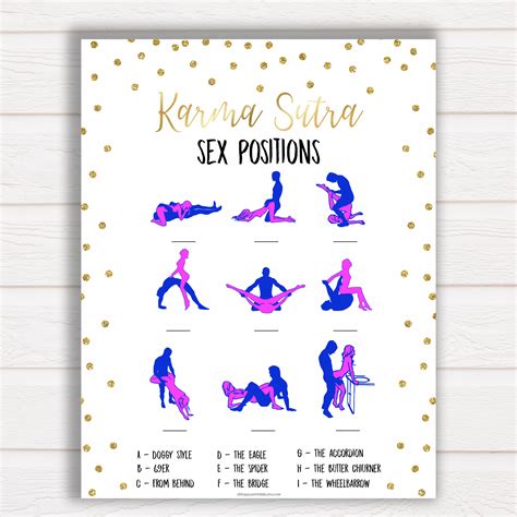 Funny Bachelorette Party Game Sex Positions Game Etsy