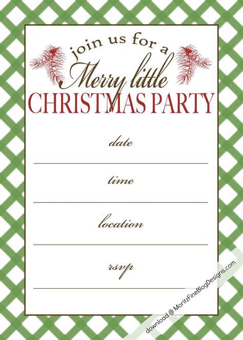 printable christmas party invitation templates web create