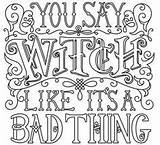 Coloring Pages Embroidery Open Brew Witches Adult sketch template