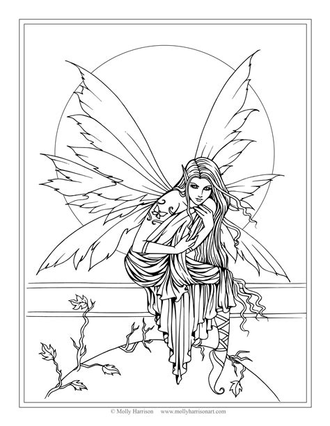 fairies  pinterest fairy coloring pages  dover sketch coloring page