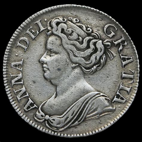 queen anne early milled silver shilling fourth bust vf