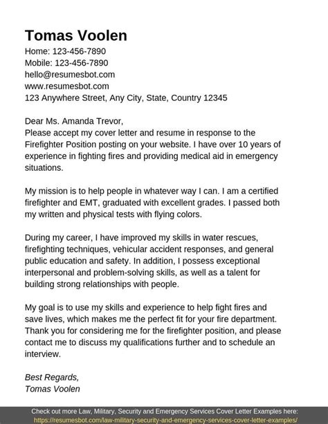 firefighter cover letter samples templates pdfword  rb