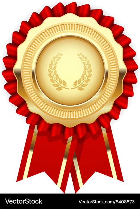 blank award template rosette  golden medal vector image