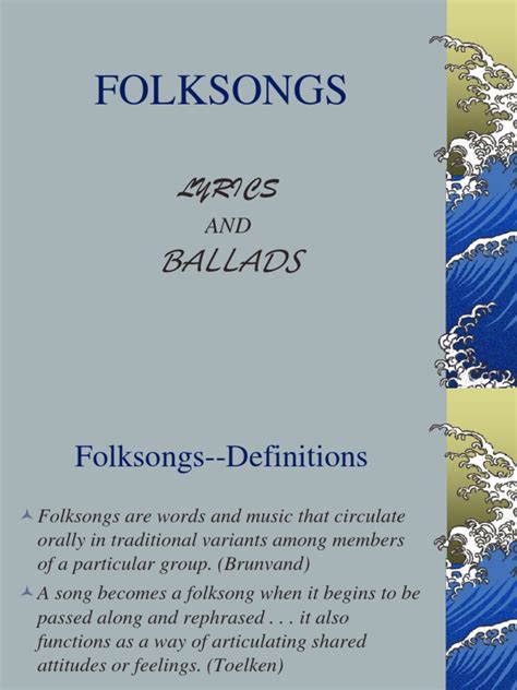 folk songs  folk  ballad