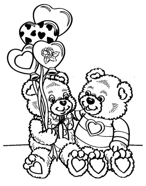 holidays teddy bear couple valentines day coloring pages coloring sky