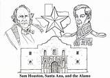 Texas Coloring Houston Sam Alamo History Pages Grade Santa Anna 4th Young Book Activities Education Social Study Sketch Engage School sketch template