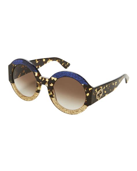 Óculos Gucci Colorblock Glitter Sunglasses Personal Brechó