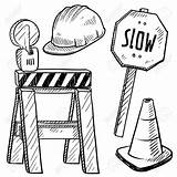 Construction Coloring Drawing Pages Tools Equipment Worker Signs Road Doodle Vector Printable Sketch Sign Traffic Kids Colouring Under Safety Objects sketch template