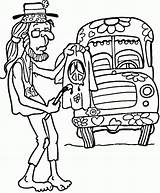 Hippie Coloring Pages Printable Man Color Clipart Cool Vans Kids Bus Hippies Peace Van Getcolorings Book Drawing Supercoloring Colorings Popular sketch template
