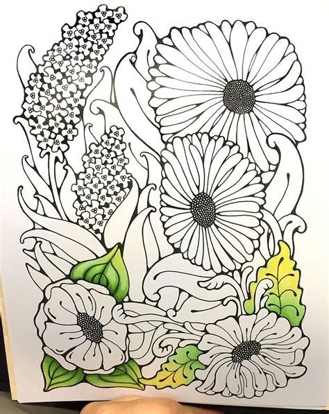 coloring leaves  extra depth copic markers flower coloring pages