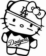 Dodgers Baseball Kitty Hello Coloring Pages La Logo Los Clip Clipart Dodger Angeles Decal Lakers Hellokitty Cute Drawing Cricut Thug sketch template