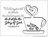 Tea Coloring Coffee Pages Corinthians Cup sketch template