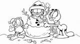 Garfield Navideños Nieve sketch template