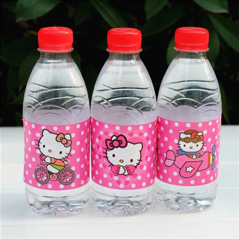 pcs  kitty water bottle label candy bar kids birthday party