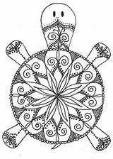Mandala Coloring Pages Turtle Animal sketch template
