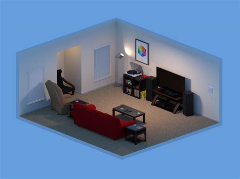 isometric living room blender