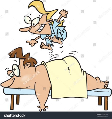 Cartoon Man Getting Massage Stock Vector 187845764 Shutterstock