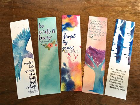 watercolored bible verse bookmarks set   christian gift
