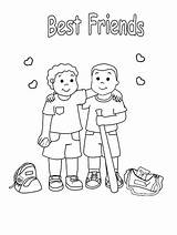 Coloring Friends Pages Friendship Friend Printable Kids Baseball Two Teammates Colouring Print Children School Color Preschool Sheets Activities Family Sunday sketch template