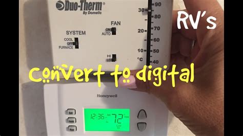 rv duotherm analog  honeywell digital thermostat youtube