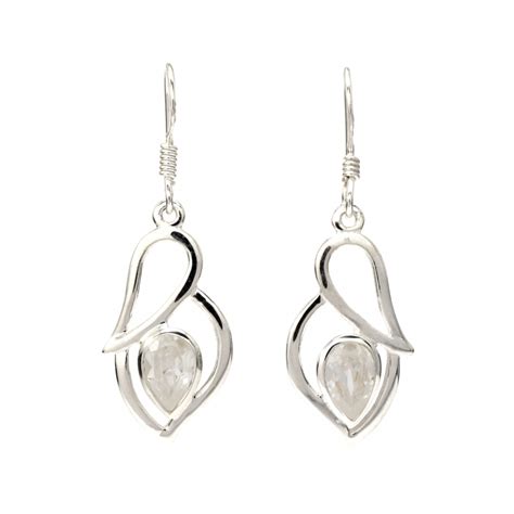 cz silver hanging earrings silver jewellery ireland