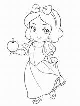 Snow Chibi Pages Lines Colouring Coloring Disney Princesses sketch template