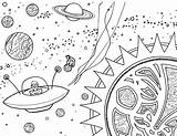 Coloring Alien Spaceship Pages Printable Characters Drawing Drawings Netart Kb sketch template