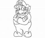 Wario Coloring Pages Printable Mad Standing Popular Face sketch template