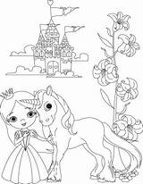Einhorn Prinzessin Schloss sketch template