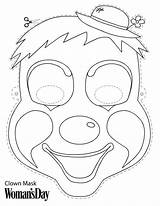 Clown Zirkus Circus Maske Basteln Masken Karneval Salvato sketch template