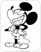 Mickey Coloring Mouse Tv Pages Disneyclips Series Grinning sketch template