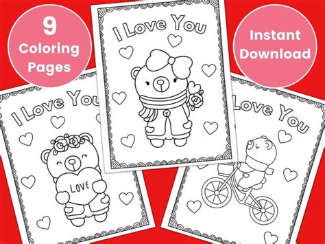 printable valentine coloring pages easy designs  kids