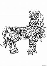 Cheval Adulte Zentangle Mosaic Imprimer Horses sketch template