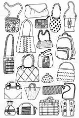 Illustration Istockphoto Dessin Tekenen Taschen Handtasche Schets Bolsa Handtaschen Sacs Twenty Bolsos Ausmalbilder Malvorlage Sewing sketch template