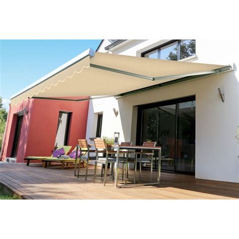 advaning slim  ft manual retractable patio awning outdoor furniture
