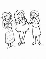 Embarazada Embarazadas Mujer Madres Embarazo Abrazo Amigas Kleurplaten Kleurplaat Beroepen Hijos sketch template
