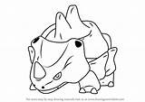 Rhyhorn Pokemon Draw Drawing Go Step sketch template