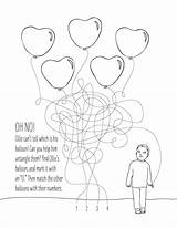 Coloring Pages Valentine Valentines Hearts Makeandtakes Maze Balloon Heart Conversation Printable Takes Make Balloons sketch template