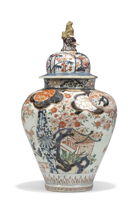 A Japanese Imari Vase And Cover Edo Period Late 17th