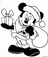 Santa Claus Coloring Mouse Pages Mickey Printable sketch template
