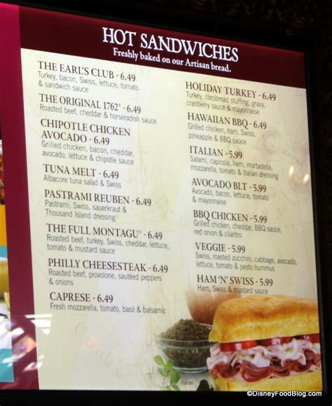news menu   ohana  earl  sandwich  disney world  disney food blog