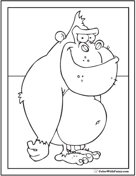 gorilla coloring pages print  customize