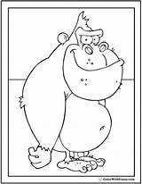 Gorilla Coloring Pages Sheet Big Printable sketch template