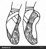 Coloring Pages Ballet Dance Shoes Ballerina Dancer Pointe Tap Nike Shoe Jazz Drawing Slippers Dancers Logo Adults Nutcracker Hula Colouring sketch template