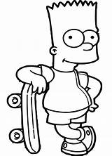 Simpsons Simpson Bart Skateboard sketch template