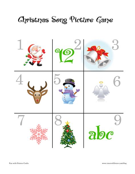 printable christmas song picture game  printable