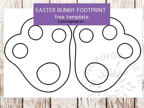 easter bunny footprint template coloring page
