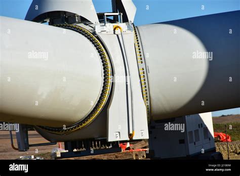 close   wind turbine hub  blades stock photo alamy